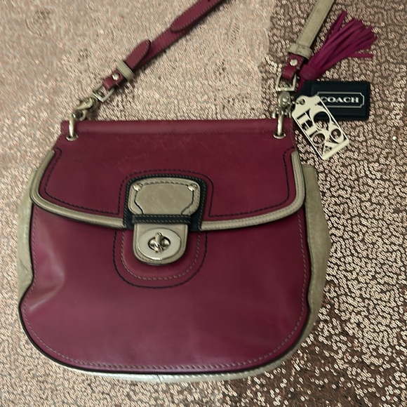 Coach Willis Purple Color Block Pink Leather 70th Anniversary Crossbody Purse - Picture 2 of 12